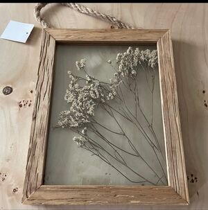 Rustic Wooden Frame with Dried Flowers